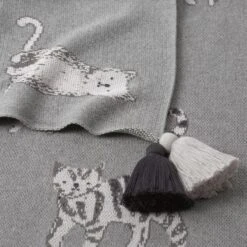Misty Cats Knit Throw