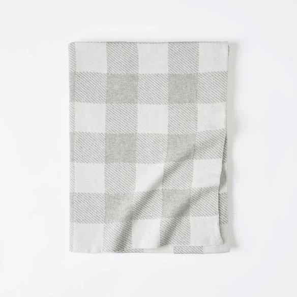 Gingham Kids Throw - Grey /Ivory – Image 3