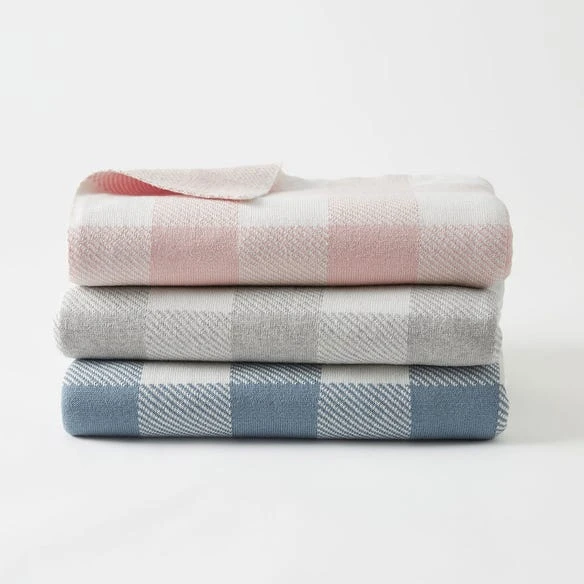 Gingham Kids Throw - Grey /Ivory – Image 2
