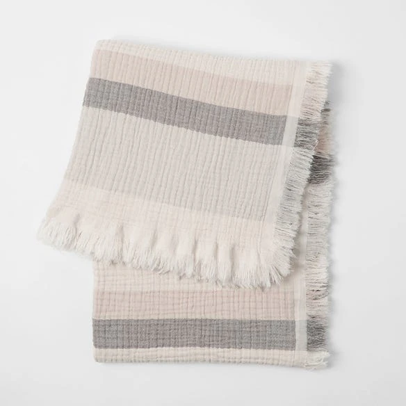 Apollo Muslin Throws - Natural/Charcoal/Cream – Image 2