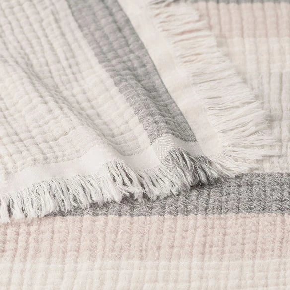 Apollo Muslin Throws - Natural/Charcoal/Cream – Image 3