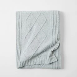 Kennett Diamond Knit Throw - Grey