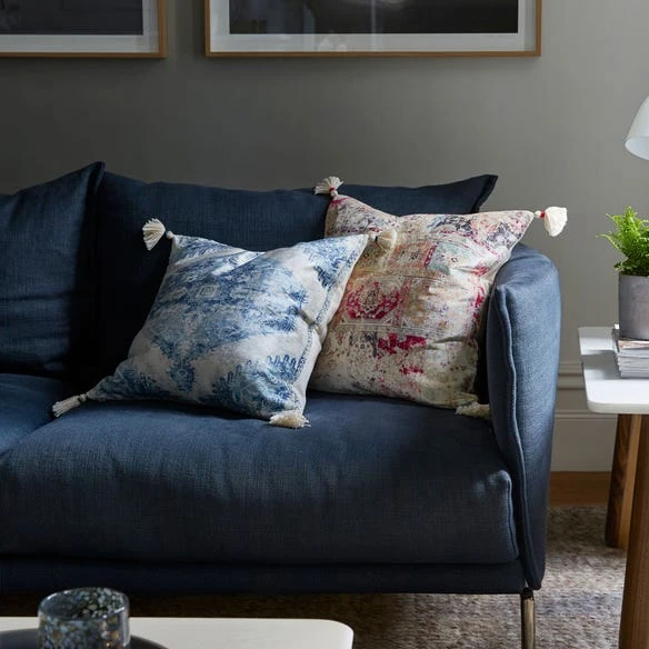 Piper Tassel Cushion - Ivory/Red – Image 4