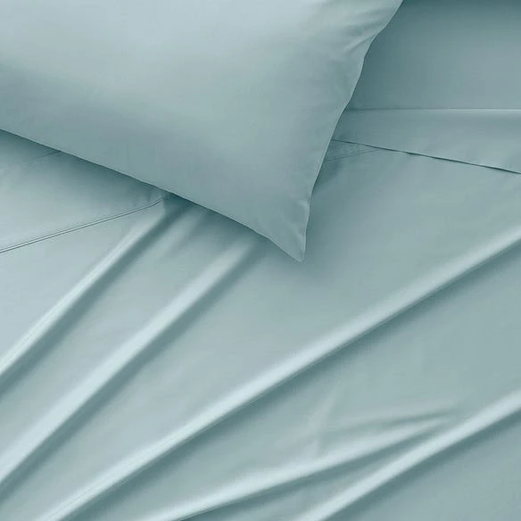 York 375 TC Cotton Sateen Sheet Set - Aquamarine – Image 3