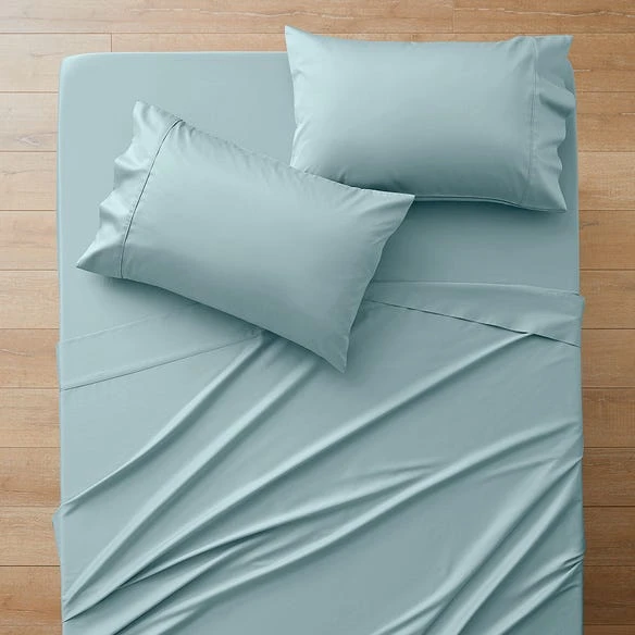 York 375 TC Cotton Sateen Sheet Set - Aquamarine – Image 2