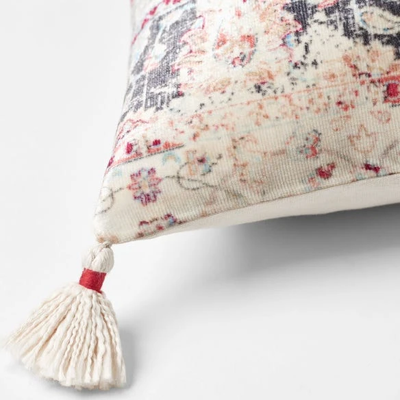 Piper Tassel Cushion - Ivory/Red – Image 3